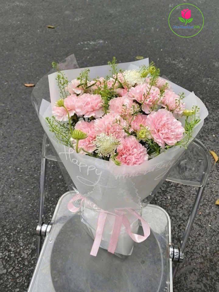 bó hoa cẩm chướng hồng