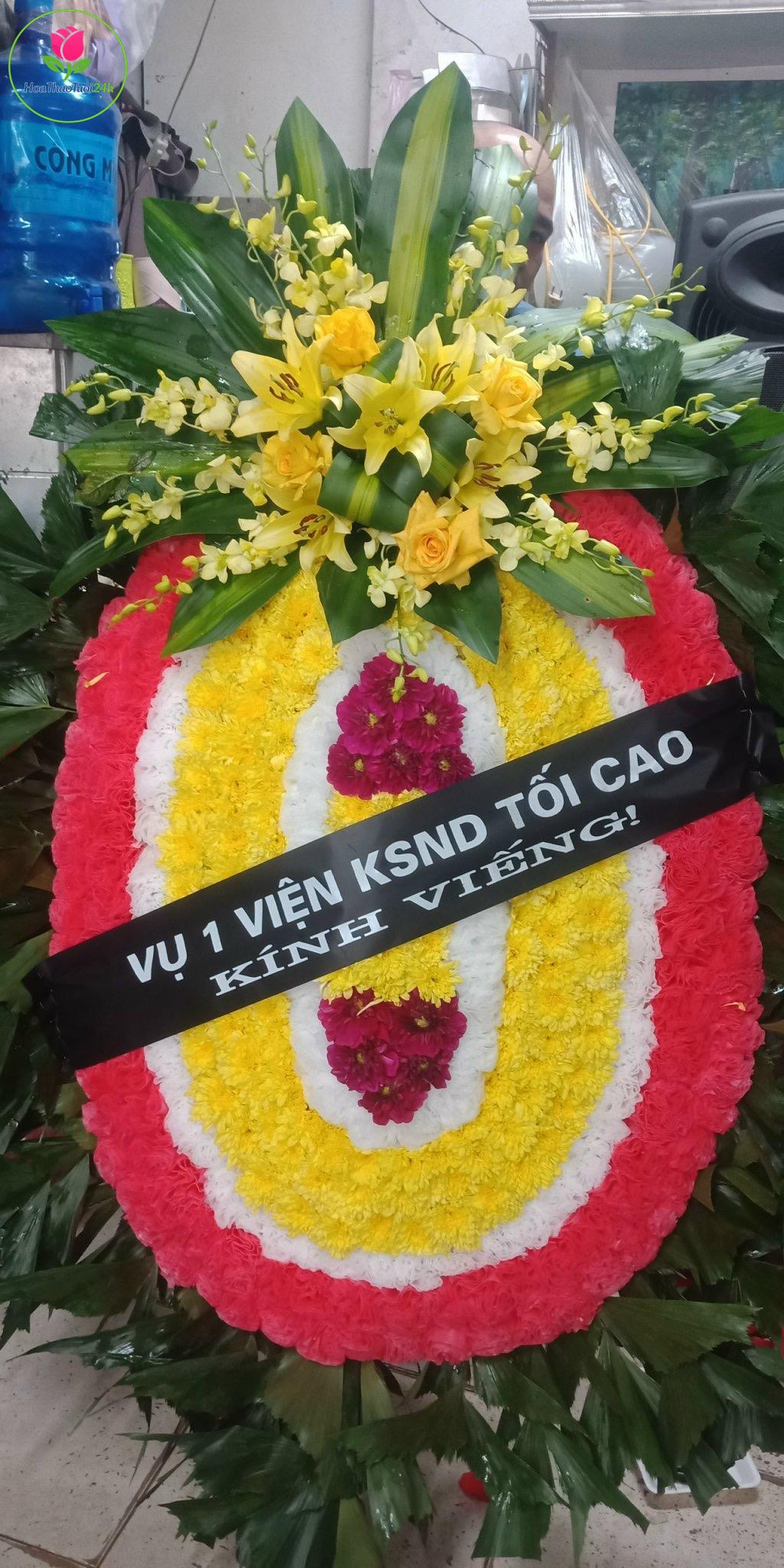 Vòng hoa tang cúc +lan